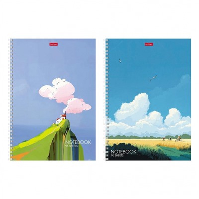 Тетрадь А4  96л линия на спирали "Далекие горизонты" перф. на отрыв (093678) Хатбер