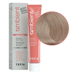 TEFIA  Ambient 10.810 Перманентная крем-краска для волос / Экстра светлый блондин коричнево-пепельный для седых волос, 60 мл 22244