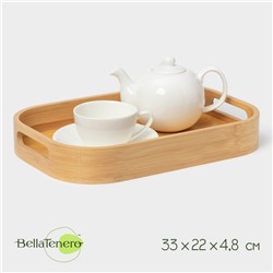 Поднос с ручками Striata, 33×22×4.8 см, бамбук