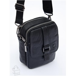 Сумка мужская кожаная 8612S black Fuzhiniao в Новосибирске