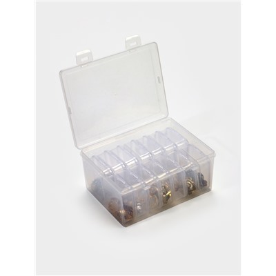 Органайзер для украшений QF, антиокислительный на 14 ячеек, 16.5×12×6 см, прозрачный