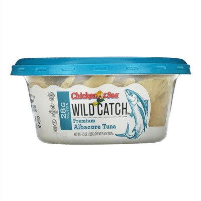 Chicken of the Sea, Wild Catch, длинноперый тунец премиального качества, 128 г (4,5 унции)