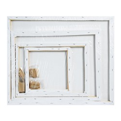 Набор холстов на подрамнике, 4 штуки, хлопок 100%, размер (25×25, 30×40, 40×50, 50×60 см), акриловый грунт, мелкозернистый, 280 г/м²