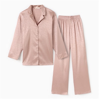 Пижама женская (рубашка, брюки) KAFTAN «Леопард», золотая, размер 40-42