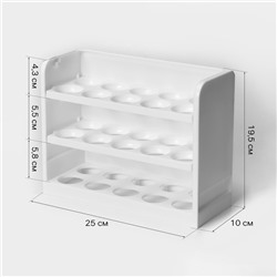 Контейнер для яиц IDEA, 30 ячеек, 25×10×19.5 см, полистирол, белый