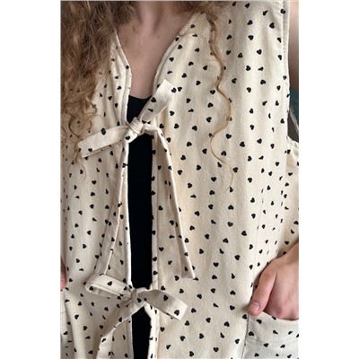 Жилет стеганый  HOME109/03/Бежевый, черный