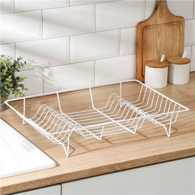 Сушилка для посуды Доляна, 47.5×32×9 см, белая