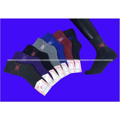 Термоноски женские внутри махра Снежинки