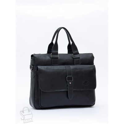 Портфель мужской кожаный 0066Z black Zinimsk