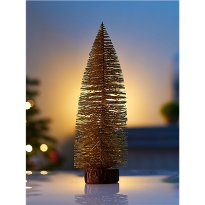 Фигура светодиодная «Ёлка золотистая» 30 см, 20 LED, от батареек AG13×3, свечение тёплое белое