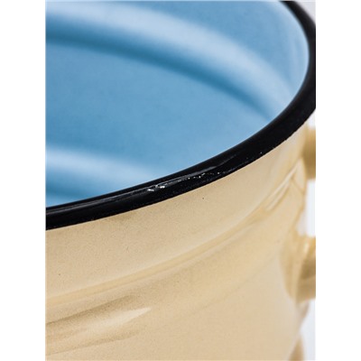 УЦЕНКА Кастрюля цилиндрическая, 10 л, без декора, без крышки, слоновая