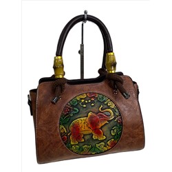 Женская сумка из искусственной кожи, цвет коричневый