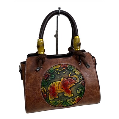 Женская сумка из искусственной кожи, цвет коричневый