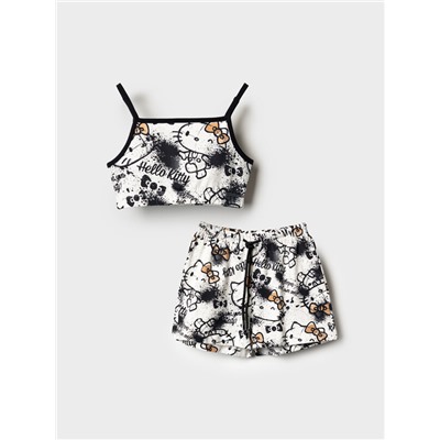 Комплект трикотажный для девочек: топ, шорты