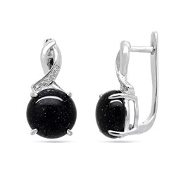 Серьги из серебра авантюрин, МЦВ57