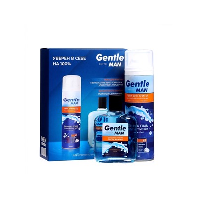 Подарочный набор косметики Gentle: пена для бритья, 200 мл + лосьон после бритья, 100 мл