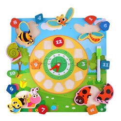 Пазл-вкладыш "Изучаем время. Лесная полянка"