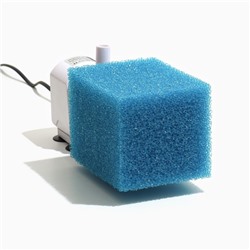 Губка прямоугольная для фильтра № 10, крупнопористая, 10×10×14 см, синяя