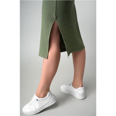 Женское платье-поло в рубчик Happyfox