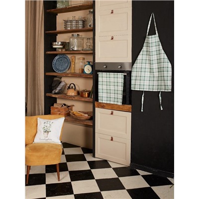 Фартук «Этель» Eucalyptus (клетка) 60×70 см, 100% хлопок, саржа 190 г/м²
