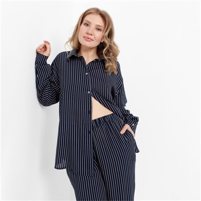 Костюм женский (рубашка, брюки) MINAKU: Enjoy, размер 48, синий