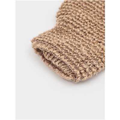 Мочалка - варежка для тела Доляна, массажная, 22×11 см, бежевая