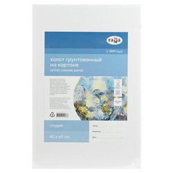 Холст на картоне «Гамма. Студия», хлопок 100%, 40×60 см, акриловый грунт, мелкозернистый