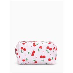 Косметичка женская «Вишенки», на молнии, с рисунком, белая