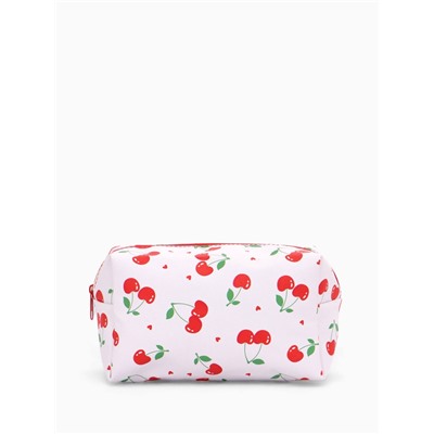 Косметичка женская «Вишенки», на молнии, с рисунком, белая