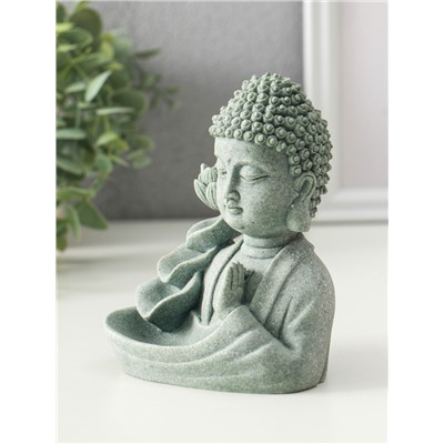 Подставка для благовоний «Будда и фонтан с лотосом», песчаник, стелющийся дым, 7×10.5×13 см