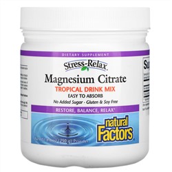 Natural Factors, Magnesium Citrate, Tropical Drink Mix, 8.8 oz  (250 g)