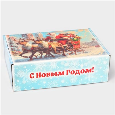 Складная коробка подарочная «Дед Мороз», 30.7×22×9.5 см
