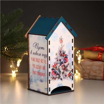 Чайный домик новогодний «Пусть будет всё», 20×10.5×9.5 см