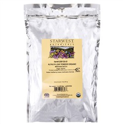 Starwest Botanicals, Органический порошок листьев люцерны, 1 фунт