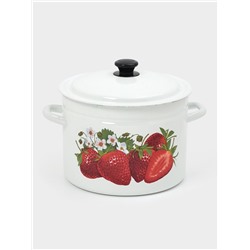 Кастрюля эмалированная, 9 л, d=26.5 см, с крышкой, белая