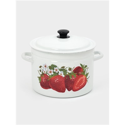 Кастрюля эмалированная, 9 л, d=26.5 см, с крышкой, цилиндрическая, белая