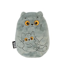 Мягкая игрушка - грелка «Кошка с котёнком», с вишнёвыми косточками, 17 см