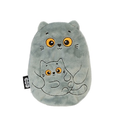 Мягкая игрушка - грелка «Кошка с котёнком», с вишнёвыми косточками, 17 см