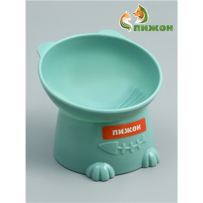 Миска пластиковая на подставке, 13×13×10 см, серая