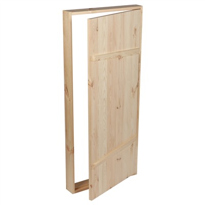 Дверь для бани и сауны, 180×80 см по коробке, сосна, на клиньях, массив, «Добропаровъ»