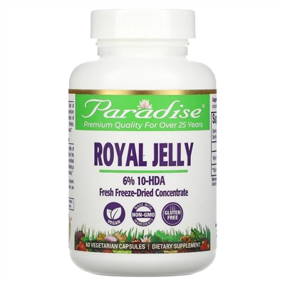 Paradise Herbs, Golden Emperor Royal Jelly, 60 Vegetarian Capsules