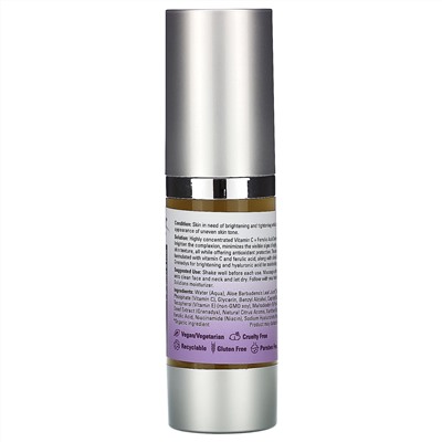 Now Foods, Solutions, Vitamin C & Ferulic Acid Serum, 1 fl oz (30 ml)