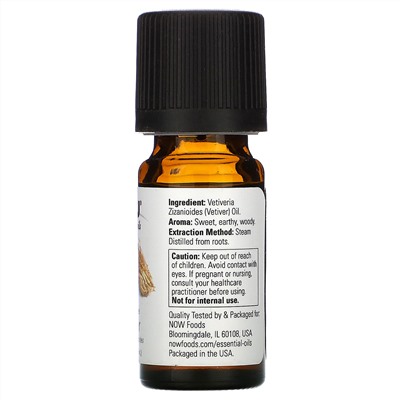 Now Foods, Essential Oils, 100% Pure Vetiver, 1/3 fl oz (10 ml)
