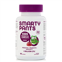 SmartyPants, комплекс пробиотиков для детей, виноград, 4 млрд КОЕ, 60 жевательных таблеток