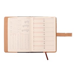 Ежедневник недатированный Calligrata, А5, в линейку, с хлястиком, 100 листов, обложка ПВХ, чёрный