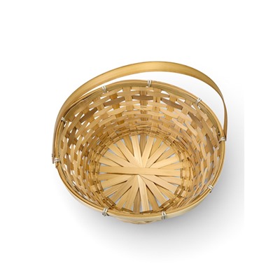 Корзина плетёная для хранения, 26×26×12 см, ручка h=18 см, бамбуковая, цвет натуральный