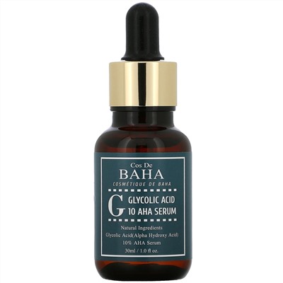 Cos De BAHA, G, Glycolic Acid 10 AHA Serum, 1 fl oz (30 ml)