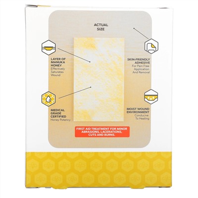First Honey, Manuka Dressings, 6 Adhesive Bandages