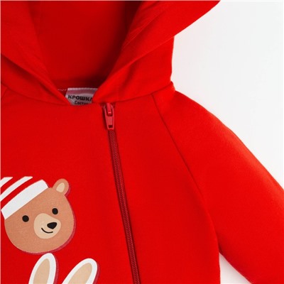 Комбинезон детский с капюшоном «Крошка Я. Новогодние зверята», рост 68-74 см, красный
