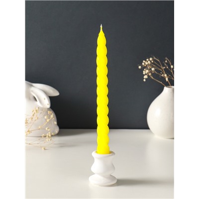 Набор свечей витых, 2.3×24.5 см, 5 ч, 50 г, 4 шт., жёлтый